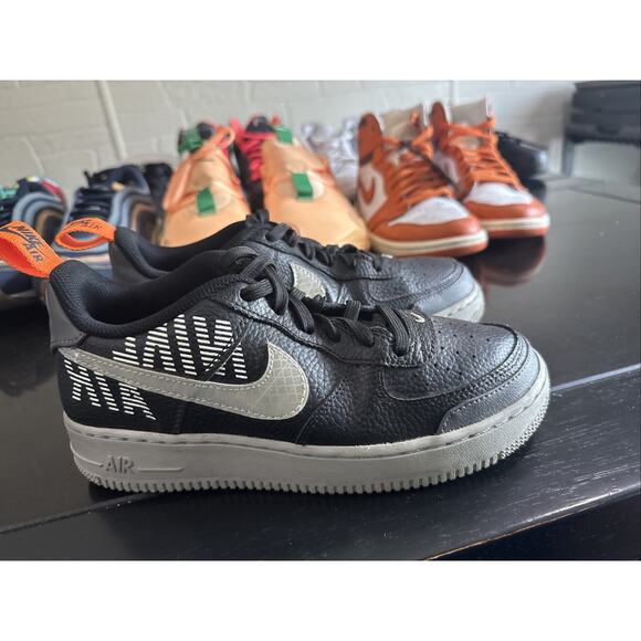 Size 6 (GS) - Nike Air Force 1 LV8 2 Low Under Construction - Black NBS238 - Picture 2 of 5